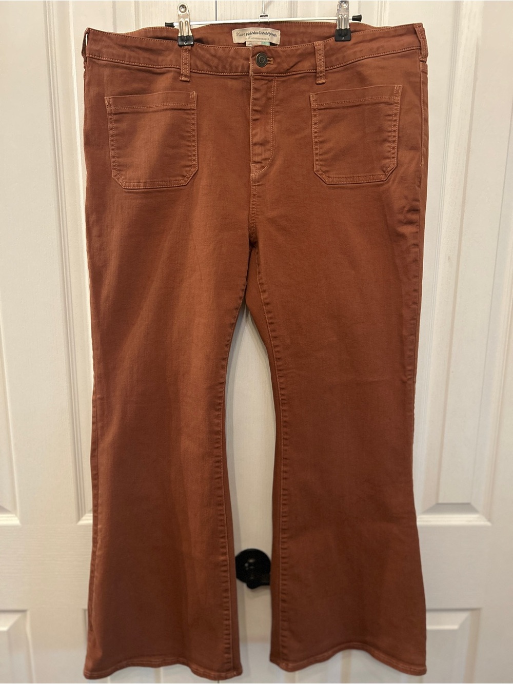 Anthropologie Pilcro The Yaya Crop Flare Pants Terracotta Size 16 EUC